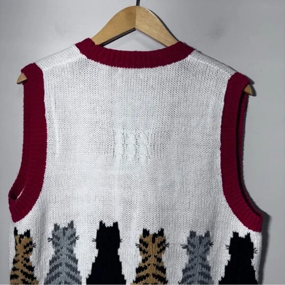 Vintage Marisa Christina Vneck Knit Button Front Vest Size Large - Picture 8 of 9